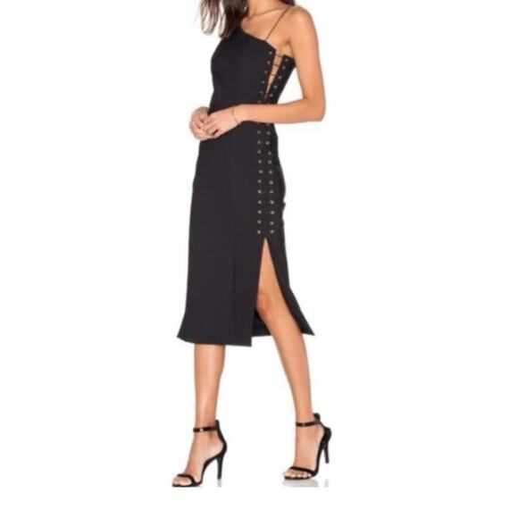 Misha Collection Monique Black Lace Up Dress - Size XS - Picture 1 of 6